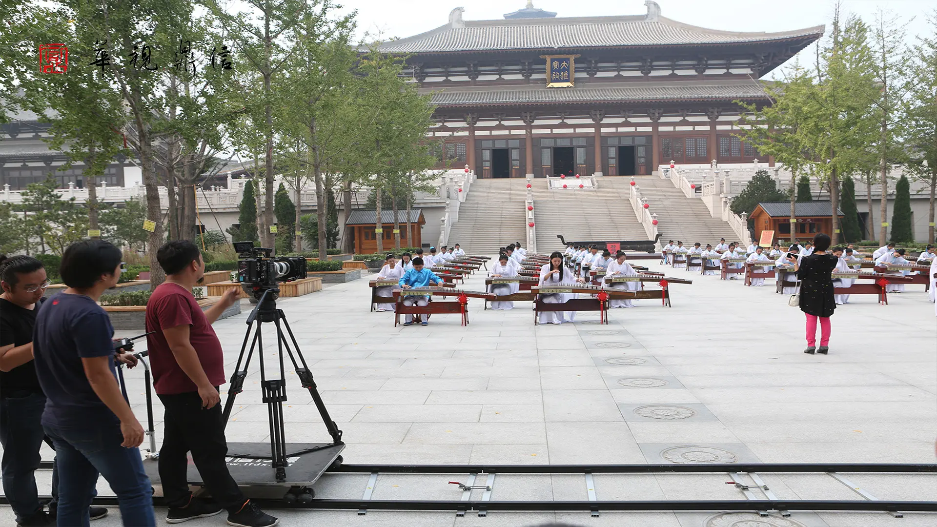 微电影《乐道廊坊》隆福寺大型古筝表演拍摄现场